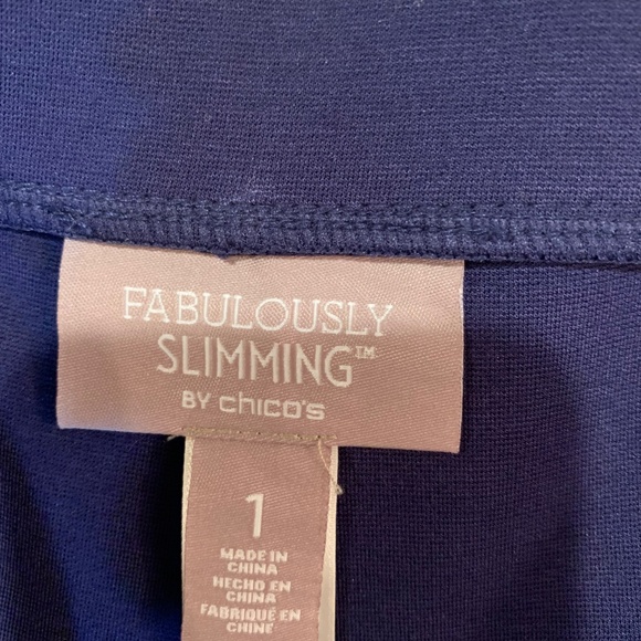 NWOT Fabuously Slimming by Chico’s Navy Blue Legging Pants sz 1 - Picture 4 of 5